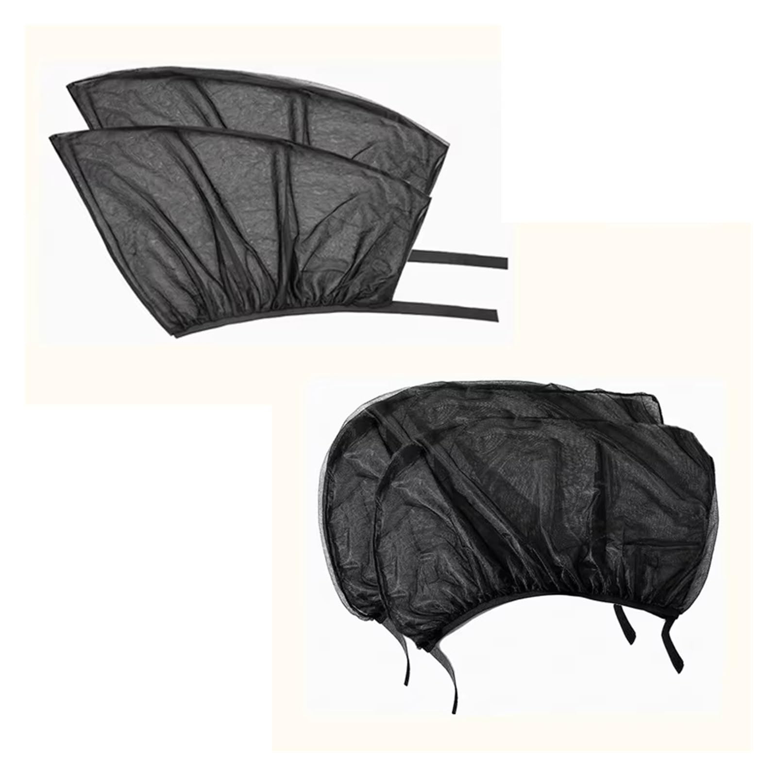 Autofenster Sonnenschutz Auto Sonnenschutz Vorne Hinten Seitenfenster Schatten Mesh Isolierung Anti-Moskito Stoff Schild UV-Schutz Vorhang Styling Fensterfür Sonnenschutz(4pcs Rear and Front) von ZVZGPGKLTC