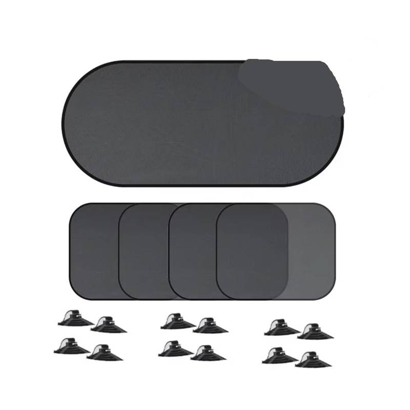 Autofenster Sonnenschutz Autofenster-Sonnenschutzabdeckung Zubehör Sonnenschutz UV-Schutz Auto Front-/Heckfenstervorhang Seitenglas Mesh-Sonnenblenden Fensterfür Sonnenschutz(Black 5X ABC) von ZVZGPGKLTC