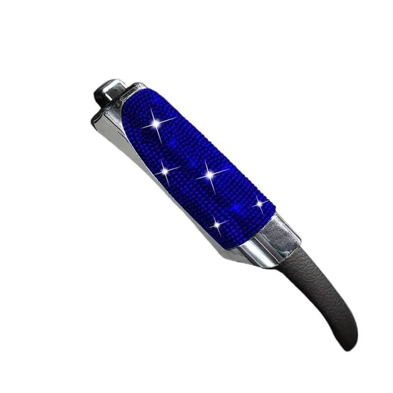 Schaltknauf für Autos Auto Handbremsgriffe Fall Anti-Rutsch Auto Gangschaltung Halsbänder Diamant Innenzubehör Bling Handbremsabdeckung Universal Getriebeknauf(Blue) von ZVZGPGKLTC