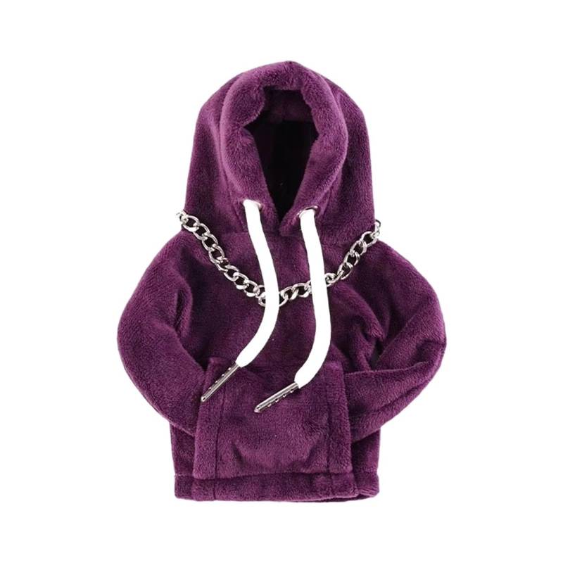 Schaltknauf für Autos Auto Mittelkonsole Schaltknauf Abdeckung Hoodie Sweatshirt Interior Styling Griff Kleidung Auto Manuelle Dekorative Dekoration Getriebeknauf(Purple with Chain) von ZVZGPGKLTC