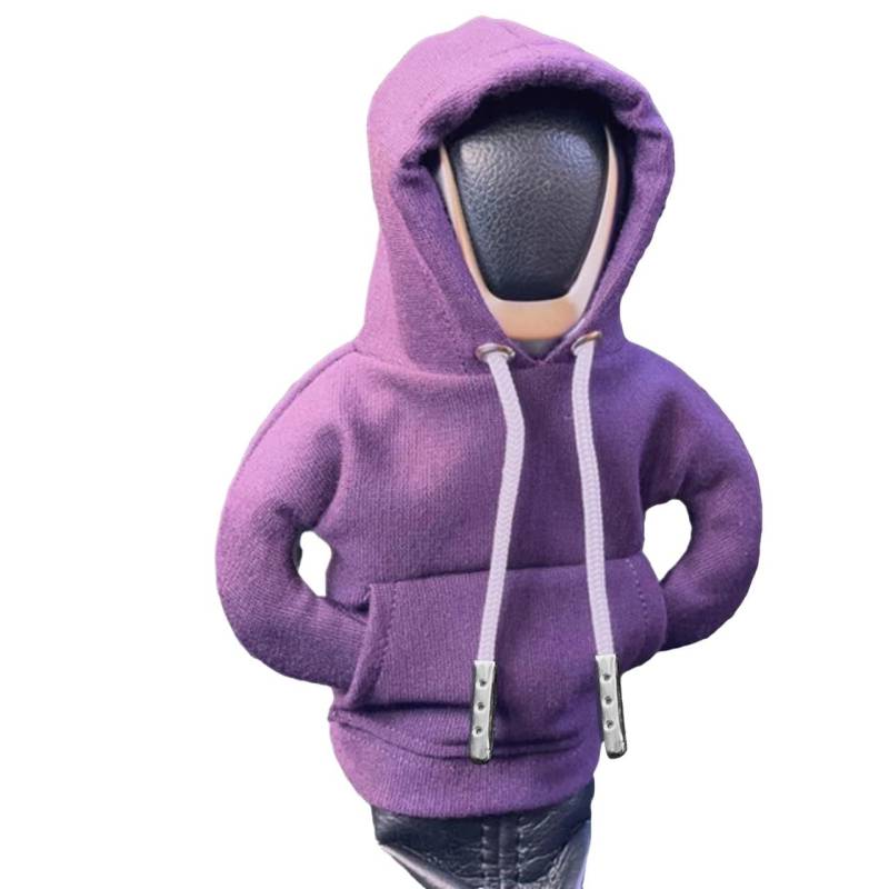 Schaltknauf für Autos Hoodie Auto Schalthebel Abdeckung Wechselhebel Sweatshirt Schalthebel Abdeckung Hoodie Schaltknauf Pullover Auto Innendekorationen Getriebeknauf(Purple) von ZVZGPGKLTC