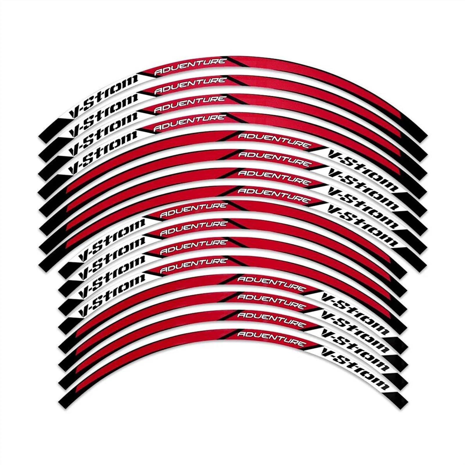 Felgenrandaufkleber Motorrad Radnabe Aufkleber Aufkleber Reflektierende Motocross Felgenstreifen Klebeband Dekorieren Für Suzuki V-Strom 250 SX Vstrom 1000 1050 XT DL 650 Radaufkleber(Farbe:Rot) von ZWBHNB