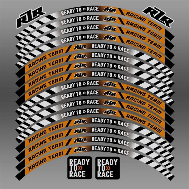 ZWBHNB Felgenrandaufkleber Motorrad Felge Aufkleber Aufkleber Reflektierende Streifen Nabe Band Wasserdicht Zubehör Für KTM Duke 200 Ng125 390 250 RC 790 690 Radaufkleber(2) von ZWBHNB