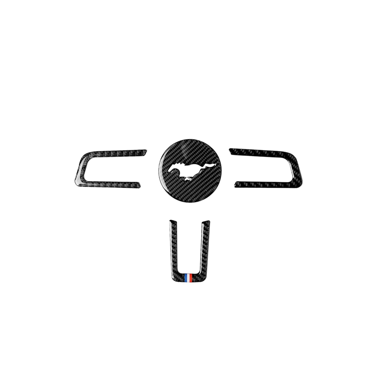 Auto Lenkrad Logo Aufkleber Auto Mittelkonsole Kohlefaser Innenaufkleber Fit Für Ford Mustang 2015 2016 2017 Autoteile Innenraum von ZWENDE