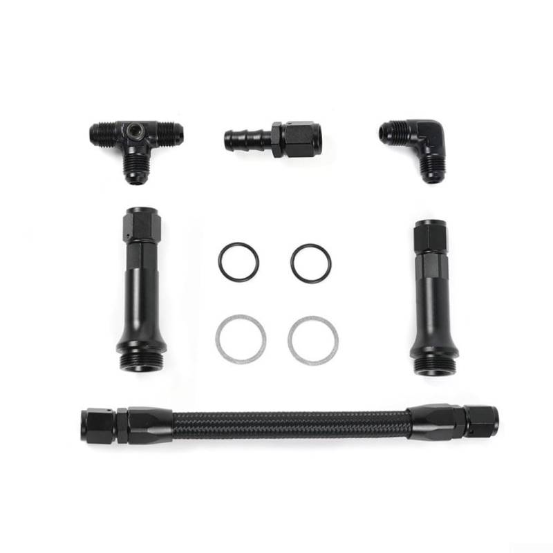 ZWEquipint AN6 3-Wege-Kraftstoffleitungs-Vergaser-Umrüstsatz, für 4150 für Holley, Aluminiumlegierung und Gummimaterial, schwarz von ZWEquipint