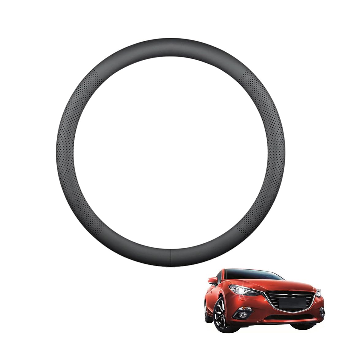 Lenkradbezug Mikrofaser Leder Auto für Axela 2014-2015 2016 2017 Atmungsaktiv Lenkradschutz Anti-Rutsch Lenkradhülle für Sommer Winter Auto Zubehör Innenraum Schwarz,A Lenkradbezug Mikrofaser Leder Auto für Axela 2014-2015 2016 2017 Atmungsaktiv Lenkradschutz Anti-Rutsch Lenkradhülle für Sommer Winter Auto Zubehör Innenraum Schwarz,A von ZWJFDGQM