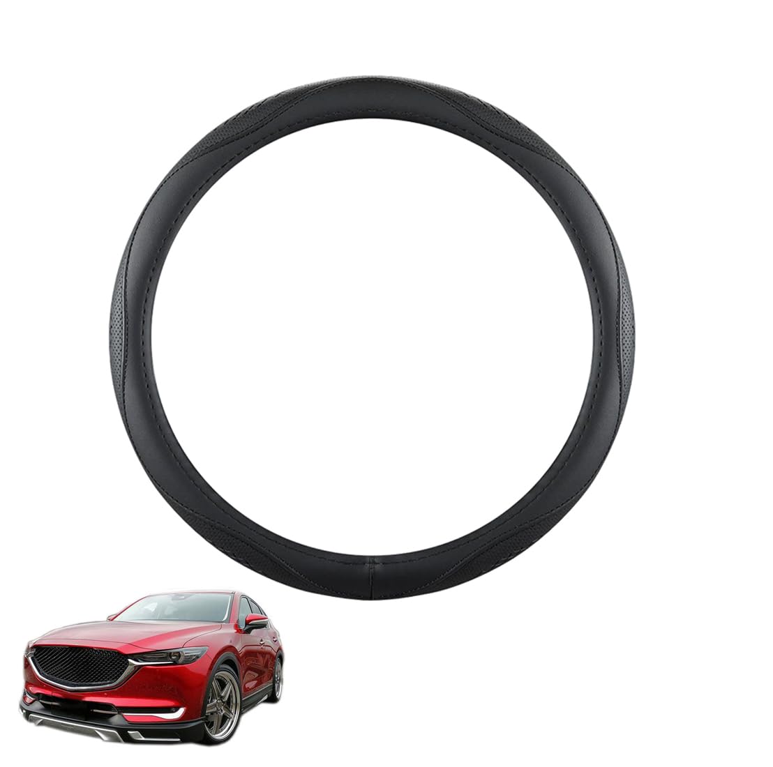 Lenkradbezug Mikrofaser Leder Auto für CX-5 2017-2024 Atmungsaktiv Lenkradschutz Anti-Rutsch Lenkradhülle für Sommer Winter Auto Zubehör Innenraum Schwarz,B Lenkradbezug Mikrofaser Leder Auto für CX-5 2017-2024 Atmungsaktiv Lenkradschutz Anti-Rutsch Lenkradhülle für Sommer Winter Auto Zubehör Innenraum Schwarz,B von ZWJFDGQM