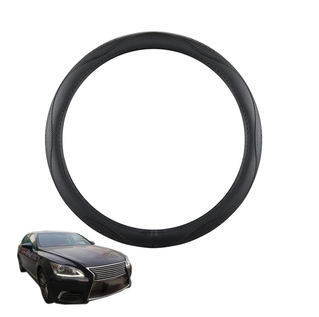 Lenkradbezug Mikrofaser Leder Auto für LS/Celsior XF40 2007-2017 Atmungsaktiv Lenkradschutz Anti-Rutsch Lenkradhülle für Sommer Winter Auto Zubehör Innenraum Schwarz,B Lenkradbezug Mikrofaser Leder Auto für LS/Celsior XF40 2007-2017 Atmungsaktiv Lenkradschutz Anti-Rutsch Lenkradhülle für Sommer Winter Auto Zubehör Innenraum Schwarz,B von ZWJFDGQM