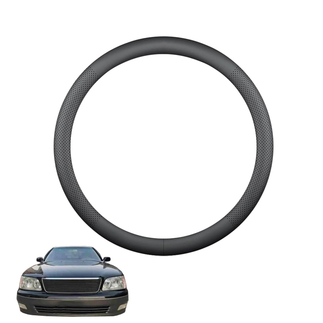 Lenkradbezug Mikrofaser Leder Auto für LS (XF20) 1995-2000 Atmungsaktiv Lenkradschutz Anti-Rutsch Lenkradhülle für Sommer Winter Auto Zubehör Innenraum Schwarz,A von ZWJFDGQM