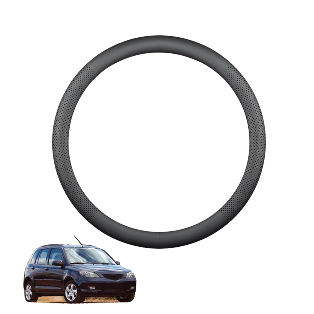 Lenkradbezug Mikrofaser Leder Auto für Mazda 2 DY 2002-2007 Atmungsaktiv Lenkradschutz Anti-Rutsch Lenkradhülle für Sommer Winter Auto Zubehör Innenraum Schwarz,A Lenkradbezug Mikrofaser Leder Auto für Mazda 2 DY 2002-2007 Atmungsaktiv Lenkradschutz Anti-Rutsch Lenkradhülle für Sommer Winter Auto Zubehör Innenraum Schwarz,A von ZWJFDGQM