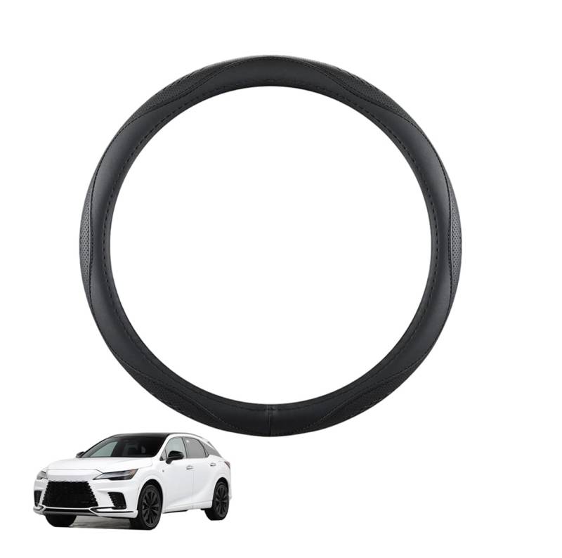 Lenkradbezug Mikrofaser Leder Auto für RX 2023+ Atmungsaktiv Lenkradschutz Anti-Rutsch Lenkradhülle für Sommer Winter Auto Zubehör Innenraum Schwarz,B von ZWJFDGQM