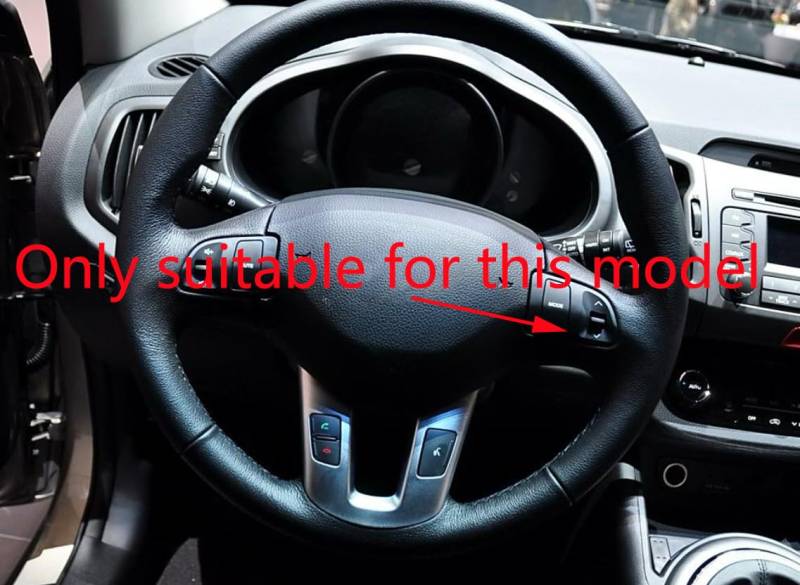 Lenkradbezug Mikrofaser Leder Auto für Sportage 3rd SL 2010-2015 Atmungsaktiv Lenkradschutz Anti-Rutsch Lenkradhülle für Sommer Winter Auto Zubehör Innenraum Schwarz,A von ZWJFDGQM