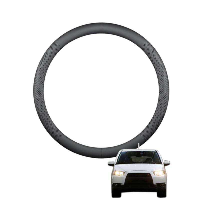ZWJFDGQM Lenkradbezug Mikrofaser Leder Auto für Colt 2008-2012 Atmungsaktiv Lenkradschutz Anti-Rutsch Lenkradhülle für Sommer Winter Auto Zubehör Innenraum Schwarz,A von ZWJFDGQM
