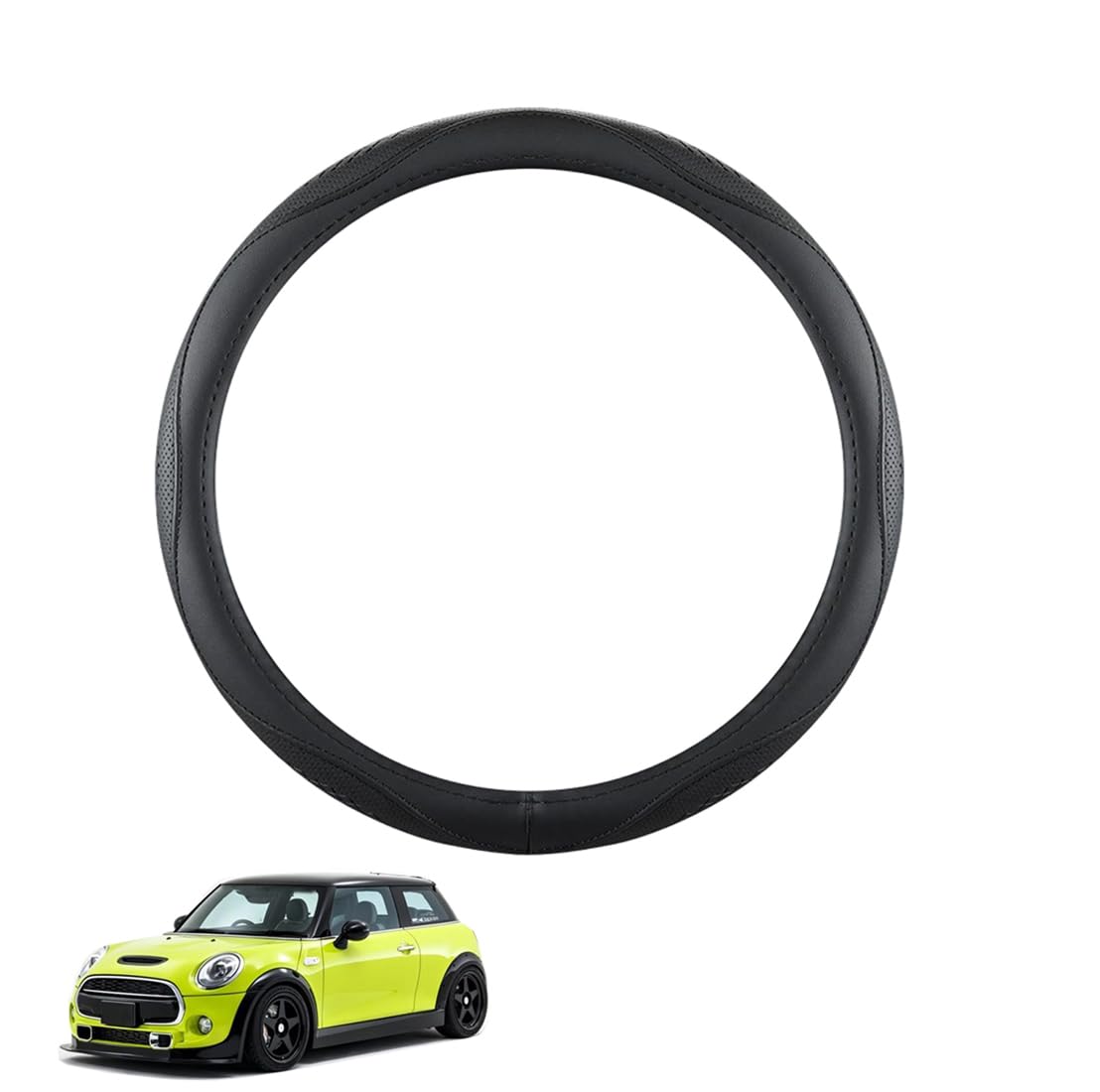 ZWJFDGQM Lenkradbezug Mikrofaser Leder Auto für F56 Atmungsaktiv Lenkradschutz Anti-Rutsch Lenkradhülle für Sommer Winter Auto Zubehör Innenraum Schwarz,B ZWJFDGQM Lenkradbezug Mikrofaser Leder Auto für F56 Atmungsaktiv Lenkradschutz Anti-Rutsch Lenkradhülle für Sommer Winter Auto Zubehör Innenraum Schwarz,B von ZWJFDGQM