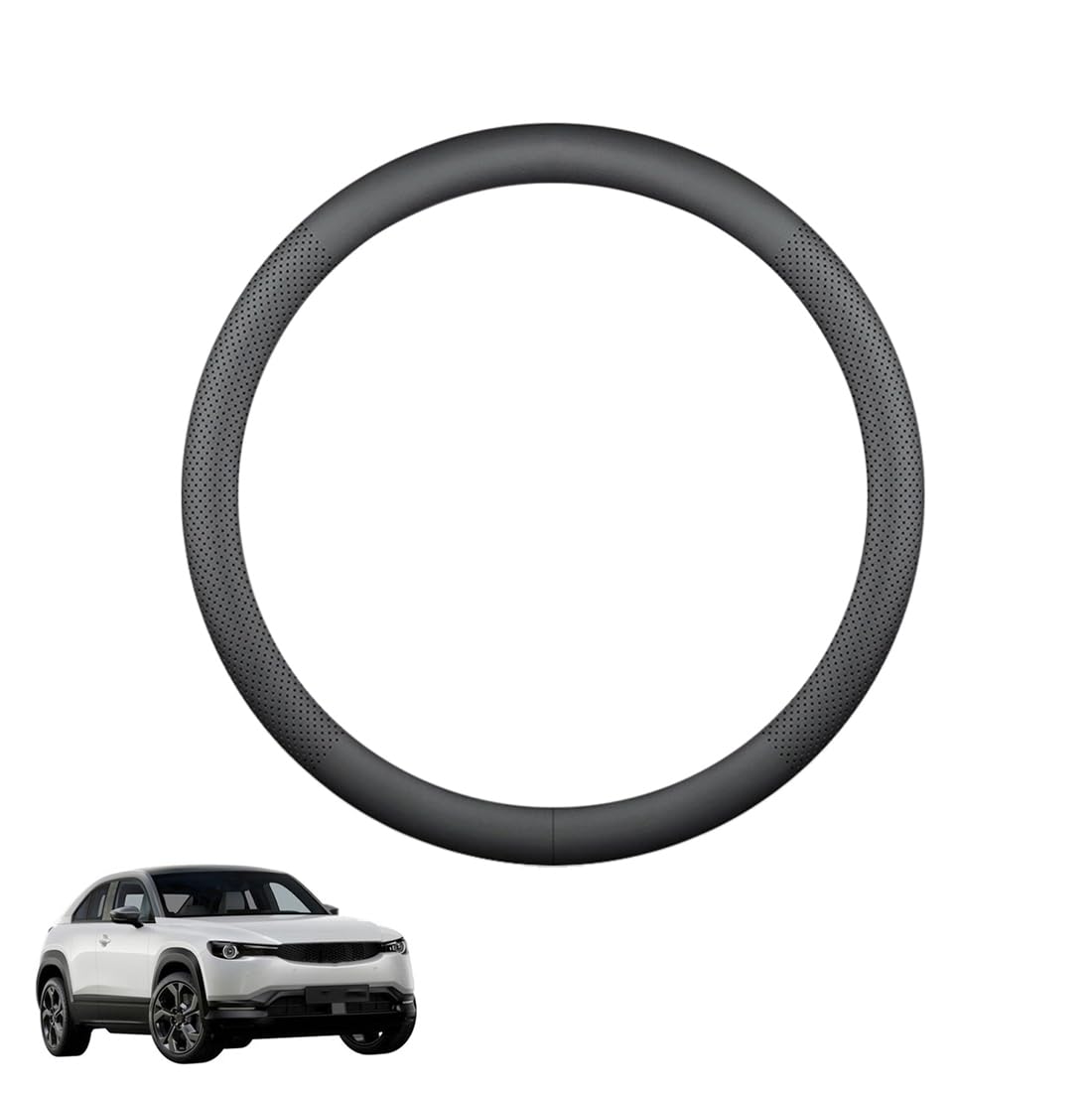 ZWJFDGQM Lenkradbezug Mikrofaser Leder Auto für MX-30 2020+ Atmungsaktiv Lenkradschutz Anti-Rutsch Lenkradhülle für Sommer Winter Auto Zubehör Innenraum Schwarz,A ZWJFDGQM Lenkradbezug Mikrofaser Leder Auto für MX-30 2020+ Atmungsaktiv Lenkradschutz Anti-Rutsch Lenkradhülle für Sommer Winter Auto Zubehör Innenraum Schwarz,A von ZWJFDGQM