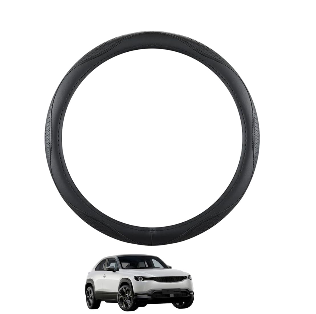 ZWJFDGQM Lenkradbezug Mikrofaser Leder Auto für MX-30 2020+ Atmungsaktiv Lenkradschutz Anti-Rutsch Lenkradhülle für Sommer Winter Auto Zubehör Innenraum Schwarz,B ZWJFDGQM Lenkradbezug Mikrofaser Leder Auto für MX-30 2020+ Atmungsaktiv Lenkradschutz Anti-Rutsch Lenkradhülle für Sommer Winter Auto Zubehör Innenraum Schwarz,B von ZWJFDGQM