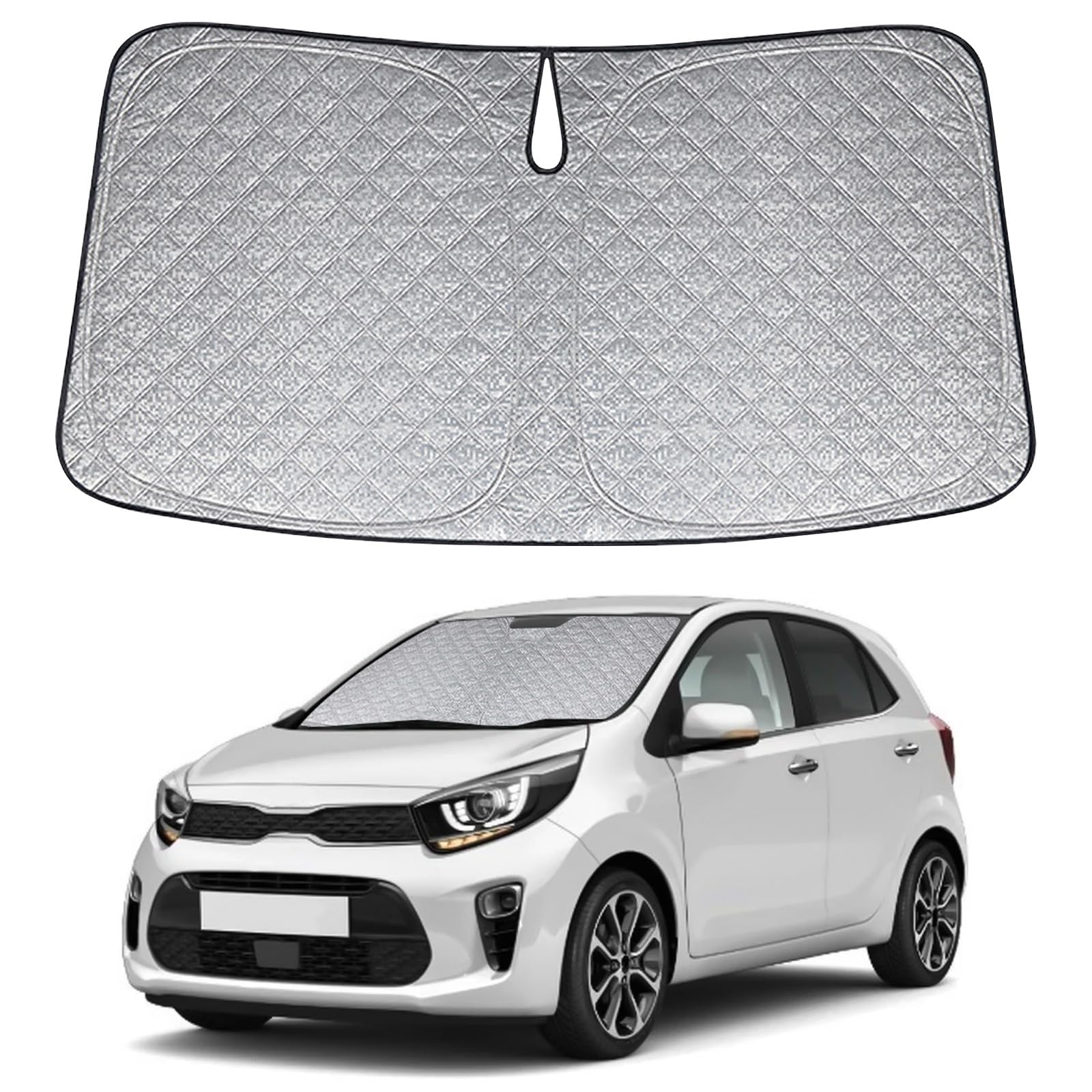 Auto Frontscheiben Sonnenblende Ersatz für Kia Picanto 2017-2024, Faltbarer Sonnenschutz für Auto Windschutzscheibe, um 99% UVR zu Blockieren und Ihr Fahrzeug Kühler zu Halten Auto Frontscheiben Sonnenblende Ersatz für Kia Picanto 2017-2024, Faltbarer Sonnenschutz für Auto Windschutzscheibe, um 99% UVR zu Blockieren und Ihr Fahrzeug Kühler zu Halten von ZWPARTS