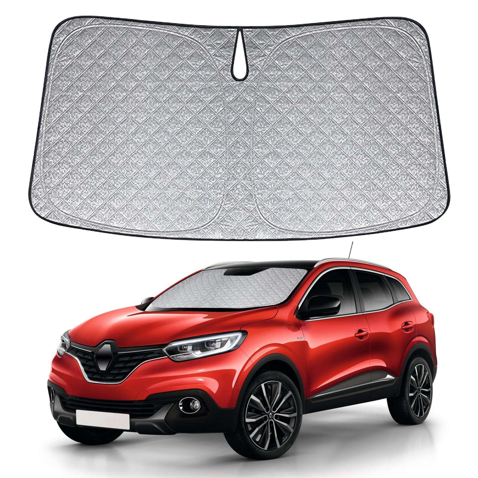Auto Frontscheiben Sonnenblende Ersatz für Renault Kadjar 2015-2022, Faltbarer Sonnenschutz für Auto Windschutzscheibe, um 99% UVR zu Blockieren und Ihr Fahrzeug Kühler zu Halten Auto Frontscheiben Sonnenblende Ersatz für Renault Kadjar 2015-2022, Faltbarer Sonnenschutz für Auto Windschutzscheibe, um 99% UVR zu Blockieren und Ihr Fahrzeug Kühler zu Halten von ZWPARTS