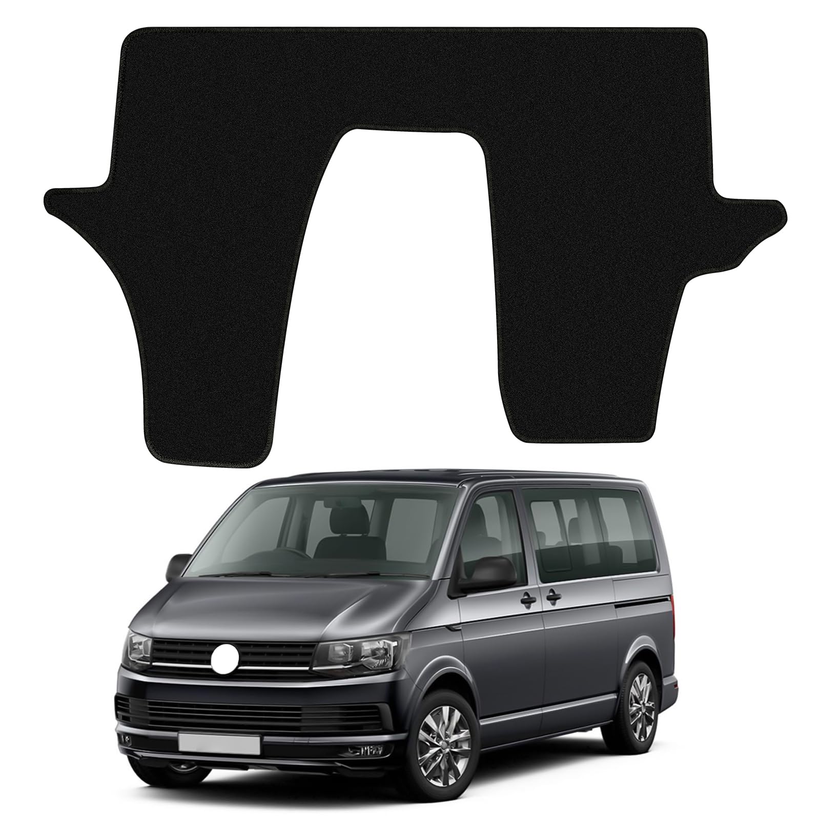 Auto Fußmatten Ersatz für VW T5 2003-2015/T6 2015-2024 3 Sitzer, Premium Fussmatten Sitz Vorn Classic Schwarz Auto Teppiche Passform von ZWPARTS