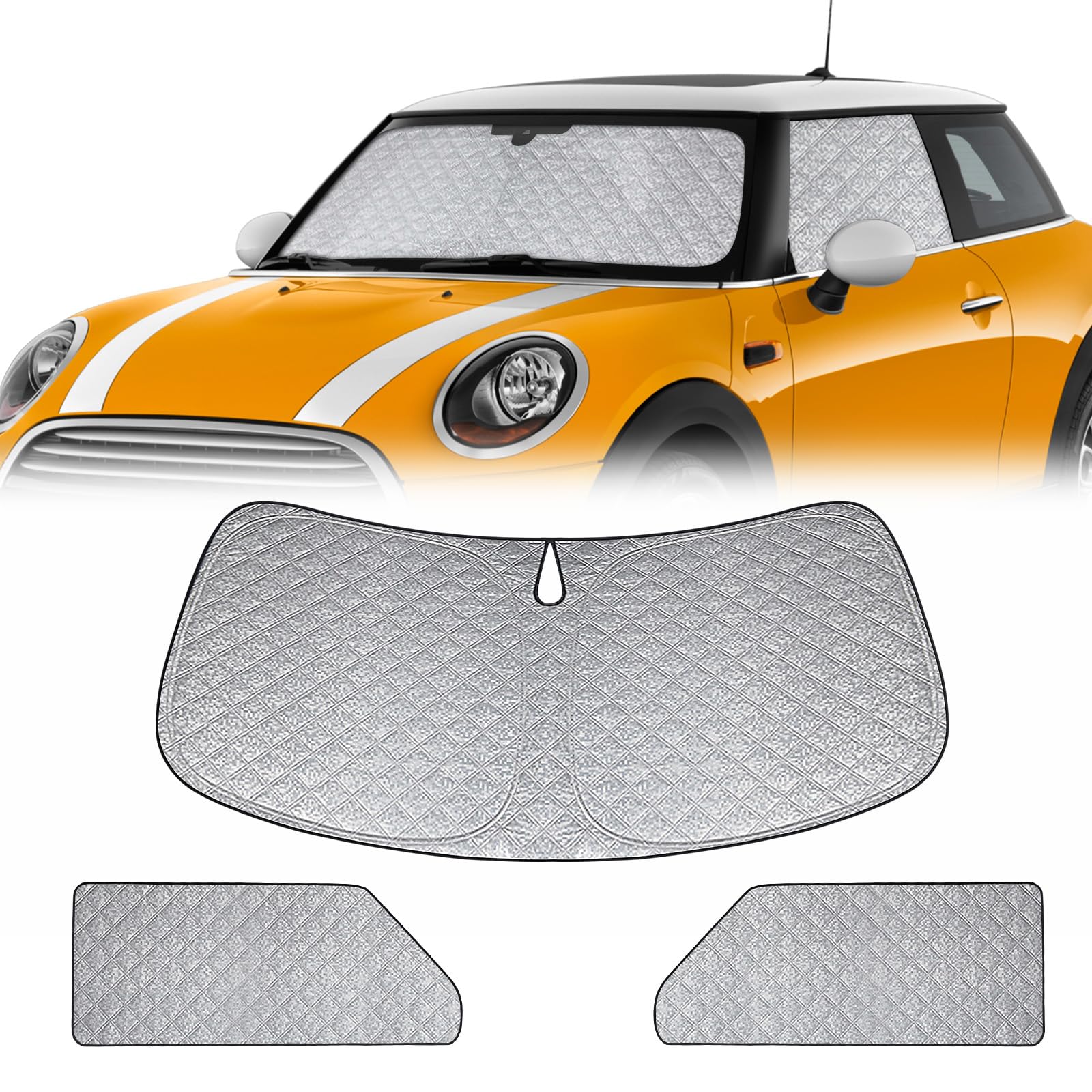 Auto Sonnenblende Ersatz für 2014-2025 Mini Cooper F56, 3 STK Faltbarer Sonnenschutz für Auto Innenabdeckung, Windschutzscheibenabdeckung um 99% UVR zu Blockieren und Ihr Fahrzeug Kühler zu Halten Auto Sonnenblende Ersatz für 2014-2025 Mini Cooper F56, 3 STK Faltbarer Sonnenschutz für Auto Innenabdeckung, Windschutzscheibenabdeckung um 99% UVR zu Blockieren und Ihr Fahrzeug Kühler zu Halten von ZWPARTS