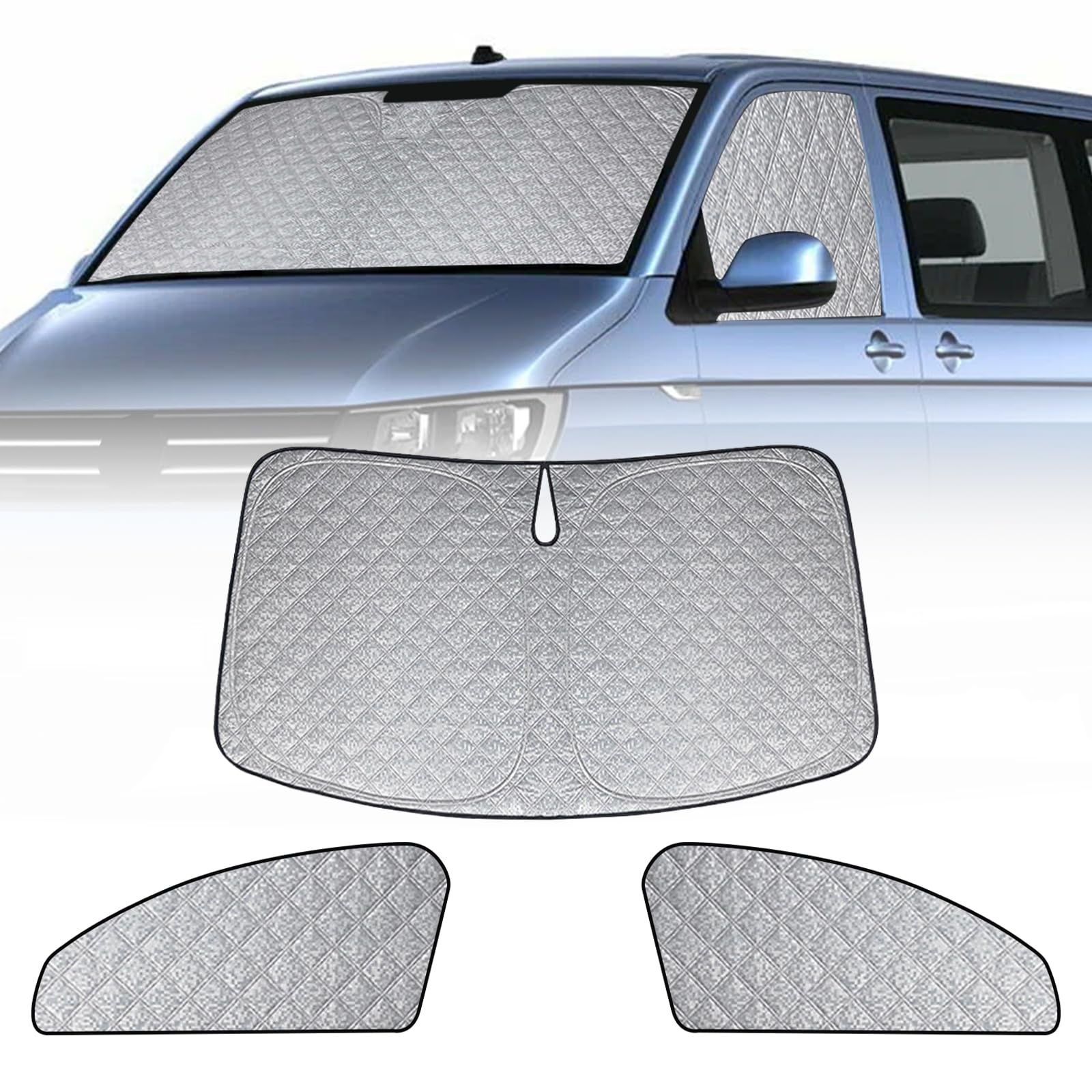 Auto Sonnenblende Ersatz für VW T5 T6, 3 STK Faltbarer Sonnenschutz für Auto Innenabdeckung, Windschutzscheibenabdeckung um 99% UVR zu Blockieren und Ihr Fahrzeug Kühler zu Halten Auto Sonnenblende Ersatz für VW T5 T6, 3 STK Faltbarer Sonnenschutz für Auto Innenabdeckung, Windschutzscheibenabdeckung um 99% UVR zu Blockieren und Ihr Fahrzeug Kühler zu Halten von ZWPARTS