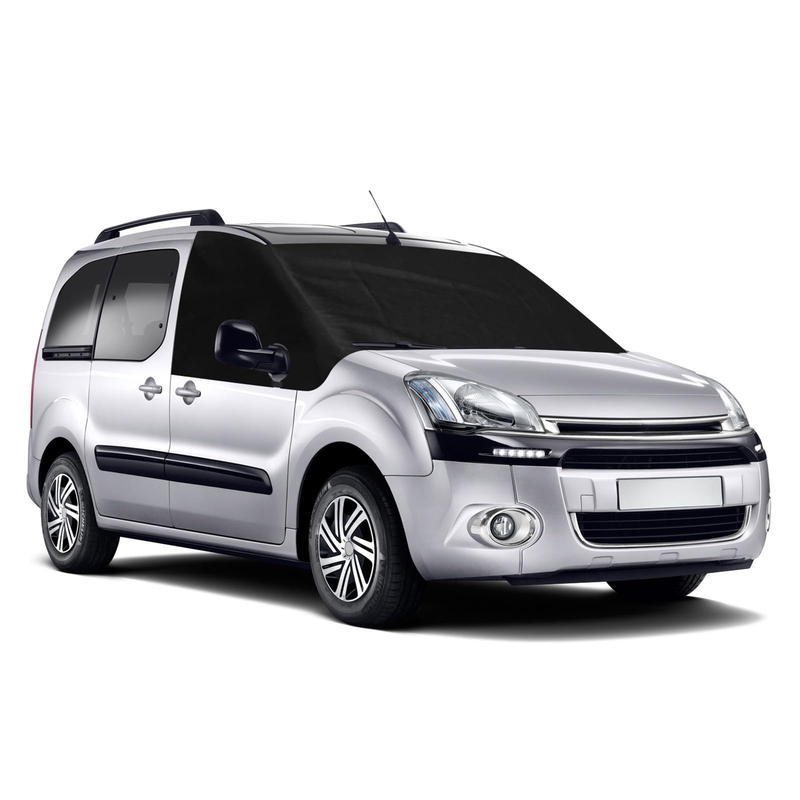 Auto Windschutzscheiben Abdeckung Ersatz für 2008-2018 Citroen Berlingo, 600D Luxus Frontscheiben Sonnenschutz, 100% Verdunkelnd, Blockiert UV Strahlen, Wetterfeste Frontscheibe Wrap Cover von ZWPARTS