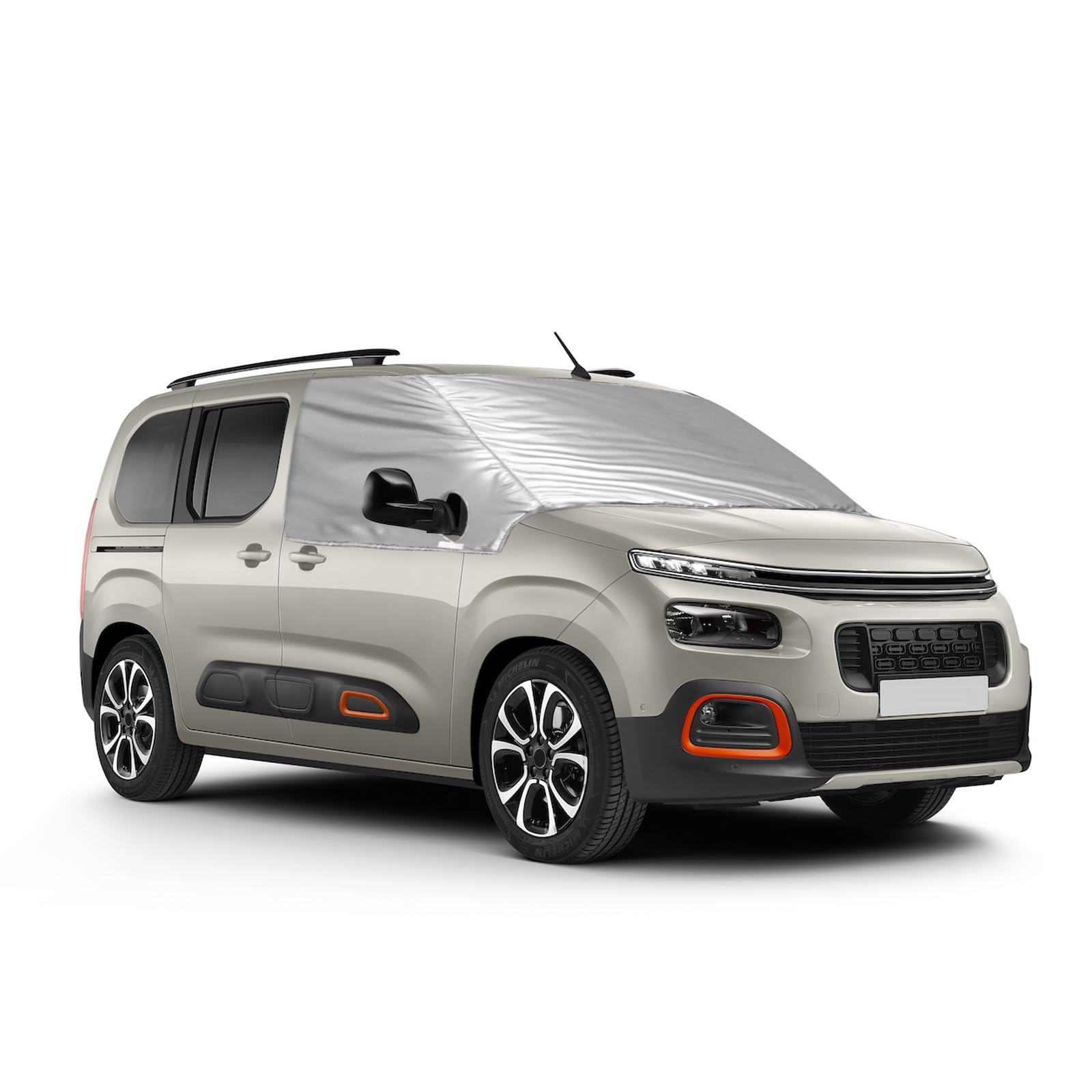 Auto Windschutzscheiben Abdeckung Ersatz für 2018-2025 Citroen Berlingo, 600D Luxus Frontscheiben Sonnenschutz, 100% Verdunkelnd, Blockiert UV Strahlen, Wetterfeste Frontscheibe Wrap Cover von ZWPARTS