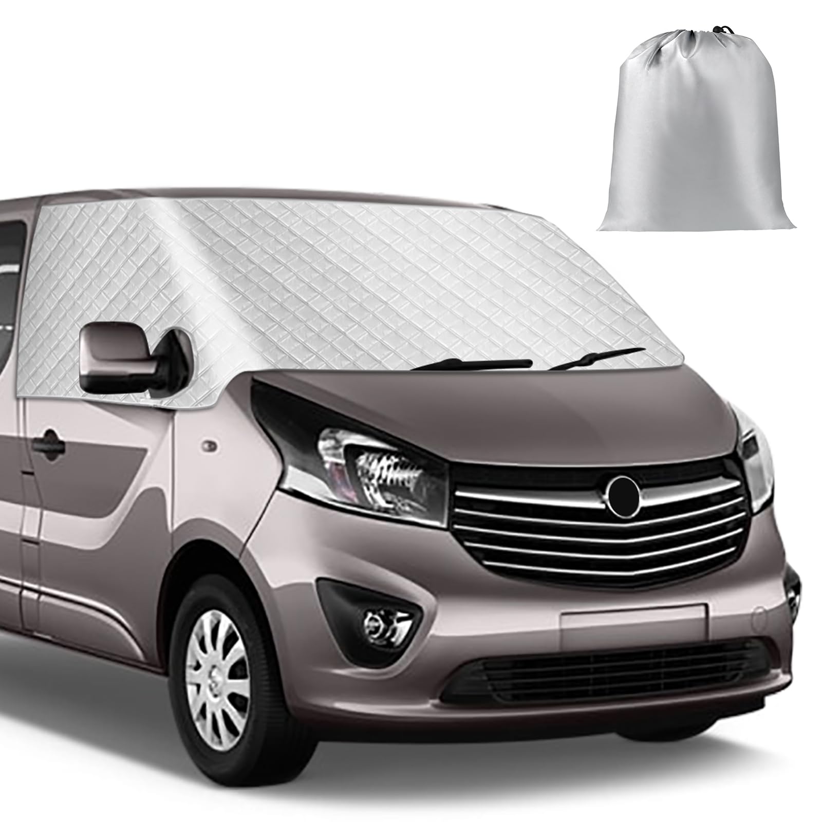 Auto Windschutzscheiben Abdeckung Ersatz für Renault Trafic 2014-2025, Silber Frontscheiben Sonnenschutz, Blockiert UV Strahlen, Wetterfeste Frontscheibe Wrap Cover, Ihr Fahrzeug Kühler zu Halten von ZWPARTS