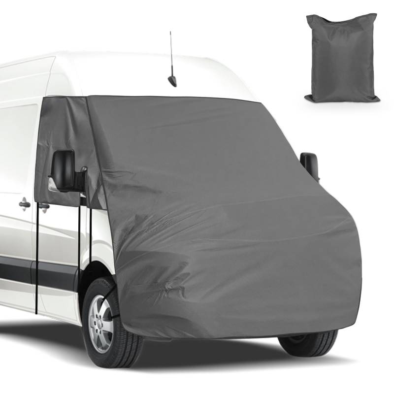 Auto Windschutzscheiben Abdeckung Ersatz für VW Crafter 2007-2017, 420D Oxford Abdeckung Frontscheibe Gewebt für Wohnmobil, Blockiert UV Strahlen, Wetterfeste Autoabdeckung Deckt Gesamte Motorhaube von ZWPARTS