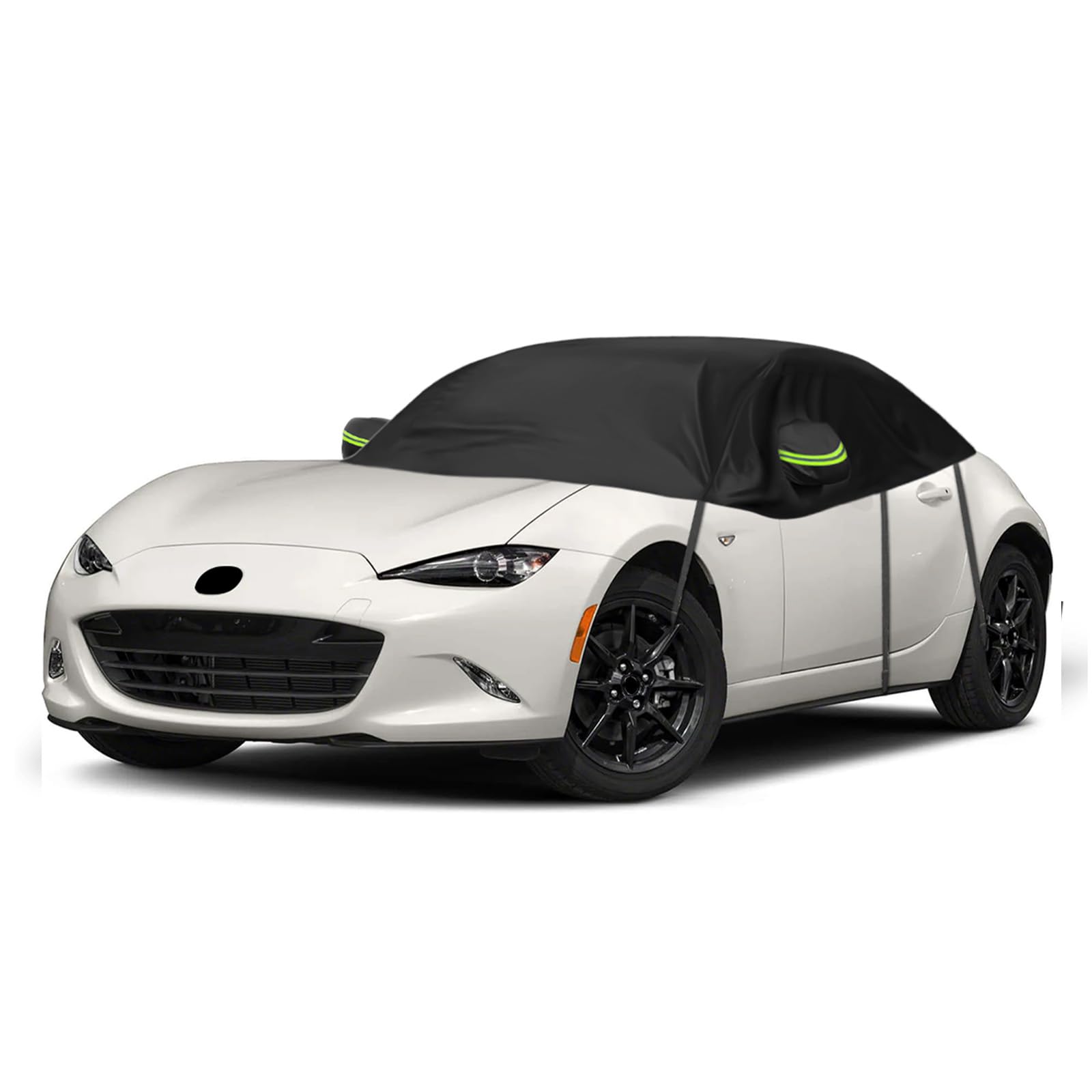 Autoabdeckung Wasserdicht Ersatz für Mazda MX-5 2015-2024, Sonnenfest Hälfte Autoabdeckung, Halbgarage UV Beständige Halbe Auto Abdeckplane Staubdicht Schneefest Outdoor Indoor von ZWPARTS