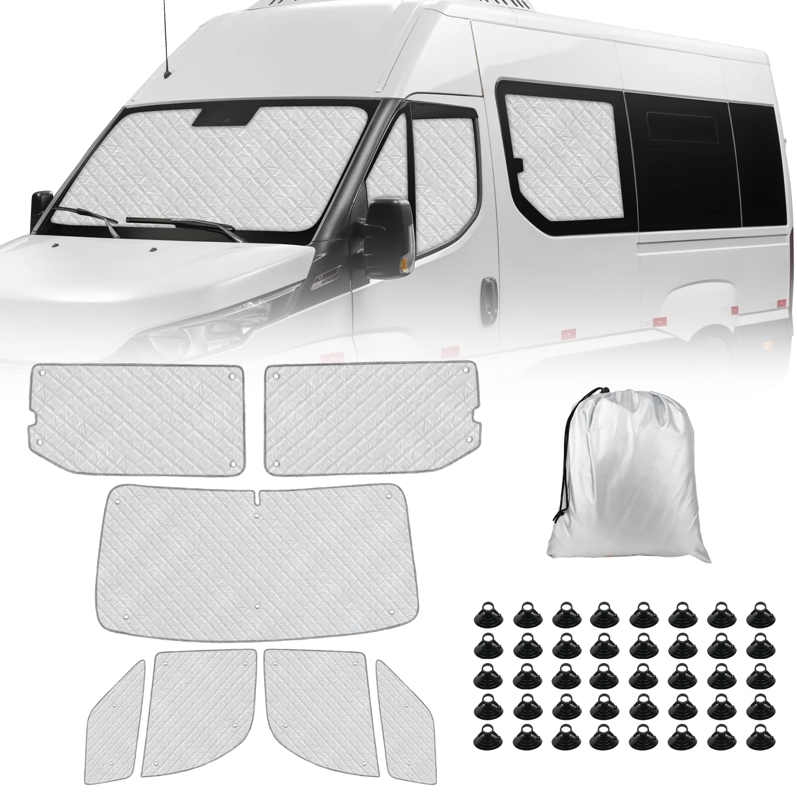 Sonnenschutz Auto Frontscheibe Ersatz für 2014-2025 Iveco Daily, 7 STK Faltbarer Sonnenschutz für Auto Innenabdeckung, Internes Thermomatte Set mit Aufbewahrungstasche, Ihr Fahrzeug Kühler Halten Sonnenschutz Auto Frontscheibe Ersatz für 2014-2025 Iveco Daily, 7 STK Faltbarer Sonnenschutz für Auto Innenabdeckung, Internes Thermomatte Set mit Aufbewahrungstasche, Ihr Fahrzeug Kühler Halten von ZWPARTS