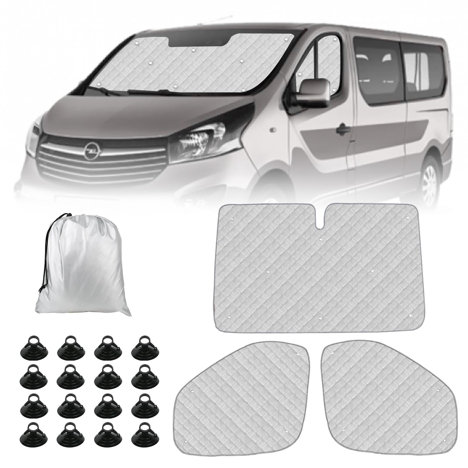 Sonnenschutz Auto Frontscheibe Ersatz für 2015-2025 Renault Trafic, 3 STK Faltbarer Sonnenschutz für Auto Innenabdeckung, Internes Thermomatte Set mit Aufbewahrungstasche Sonnenschutz Auto Frontscheibe Ersatz für 2015-2025 Renault Trafic, 3 STK Faltbarer Sonnenschutz für Auto Innenabdeckung, Internes Thermomatte Set mit Aufbewahrungstasche von ZWPARTS