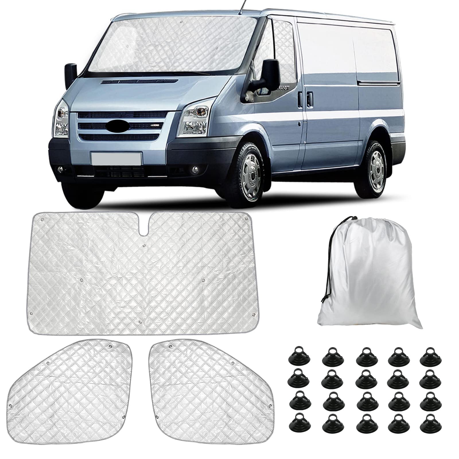 Wohnmobil Windschutzscheibe Sonnenschutz Ersatz für Ford Transit Van (Maßgeschneidert für Ford Transit Van MK7) von ZWPARTS