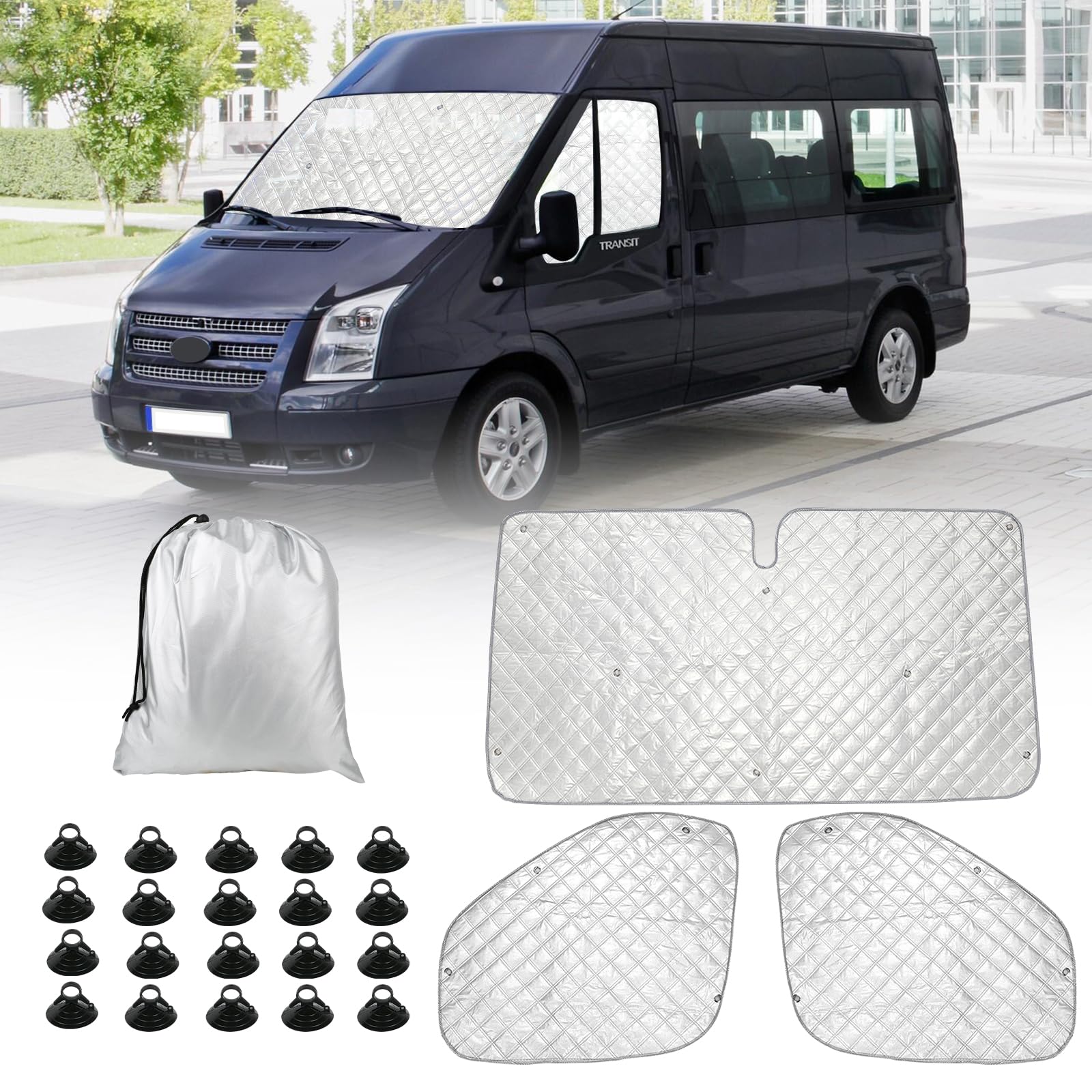 Wohnmobil Windschutzscheibe Sonnenschutz Ersatz für Ford Transit Van (Maßgeschneidert für Ford Transit Van MK8) von ZWPARTS