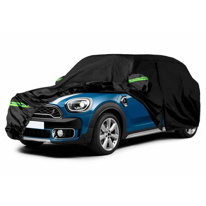 Autoabdeckung Passend für Mini Countryman F60(2017-2024), wasserdichte Vollgarage Autoplane mit Reißverschlusstür für Schnee, Regen, Allwetterschutz von ZWPARTS