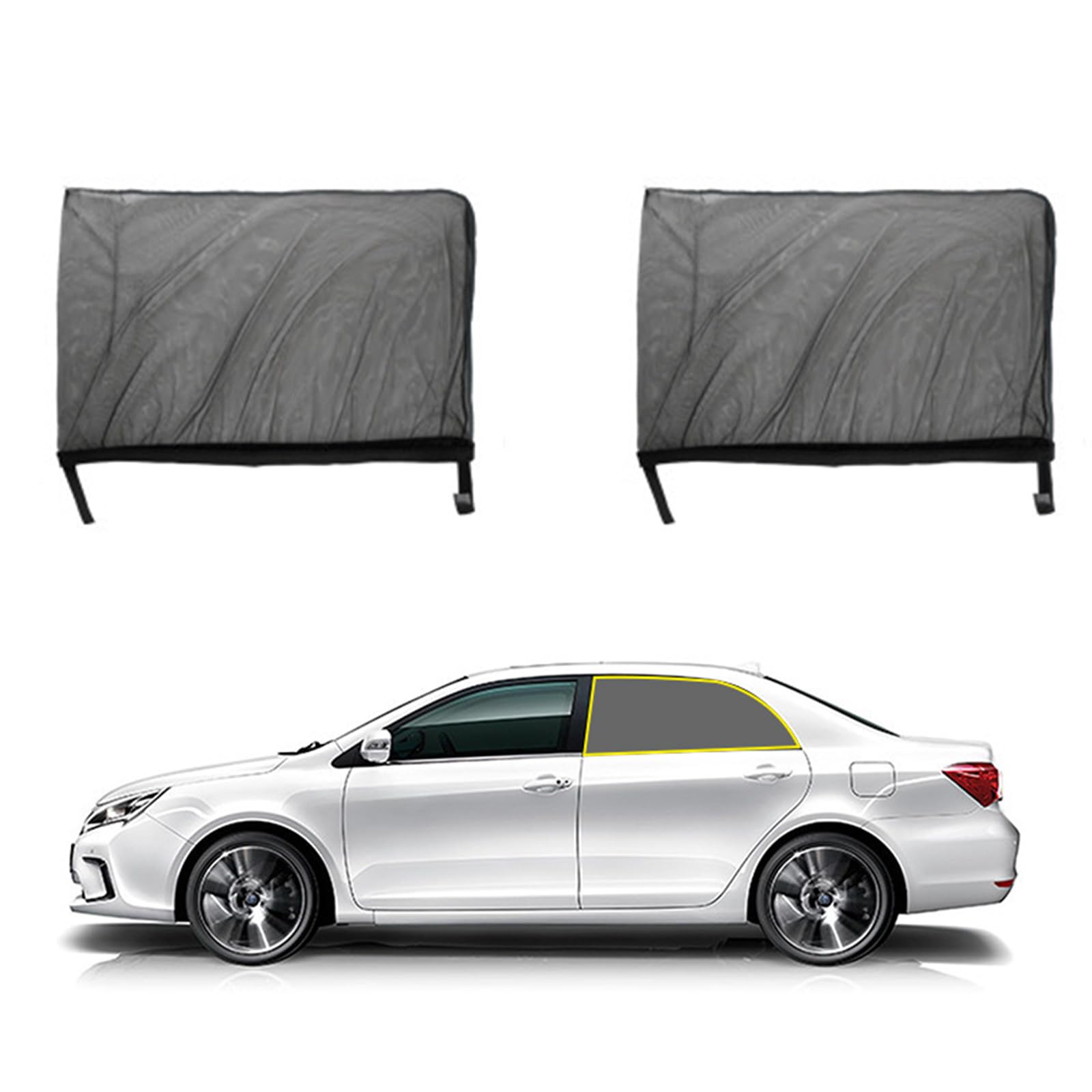 Auto Seitenfenster Sonnenschutz für Benz C Class(4door) 2015-2021, Sonnenblende Sichtschutz Breathable Sonnenschutz Fenstervorhang Abdeckung,B/Rear-Window von ZXBL