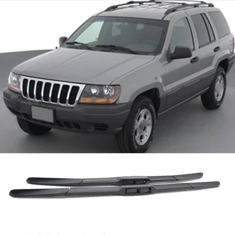 Scheibenwischer Ersatz Gummi für Jeep Grand Cherokee MK2 1999-2005 21"+21", Windschutzscheibe Vordere Wischerblätter Windschutzscheibe Frontscheibe Zubehör von ZXBL