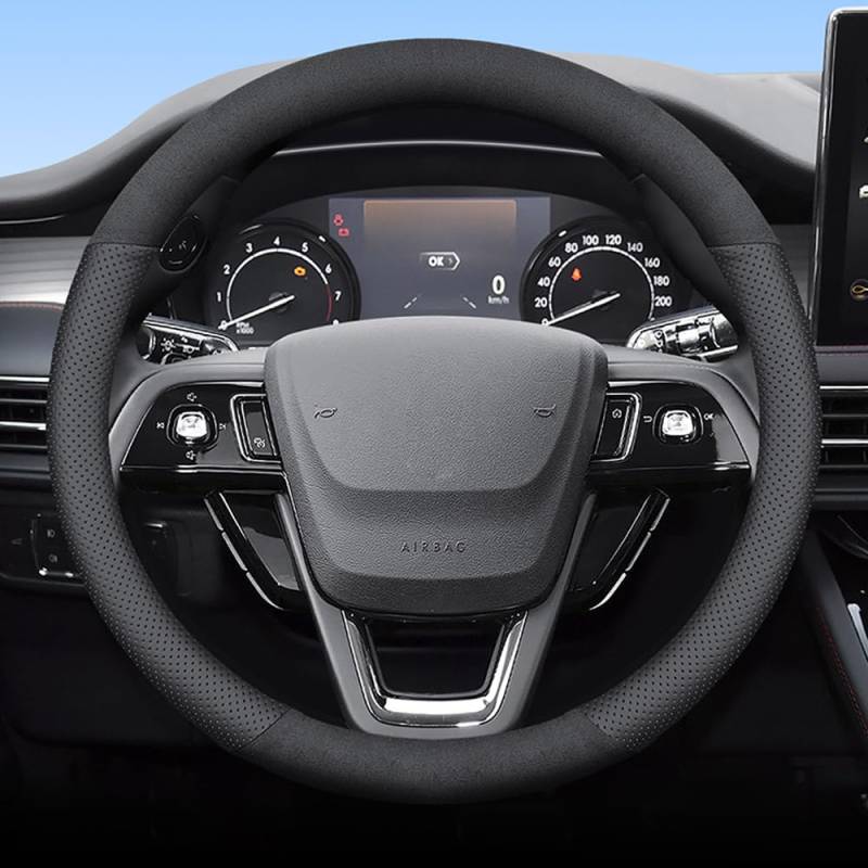 ZXCVDF Lenkradbezug Auto für Hyundai i30 Schrägheck 3 (III) PD I 2017-2025,Mikrofaser Leder Lenkradhülle 37-38cm/15'' Lenkradhülle für Sommer & Winter Anti Rutsch Lenkradabdeckung Lenkradschoner von ZXCVDF
