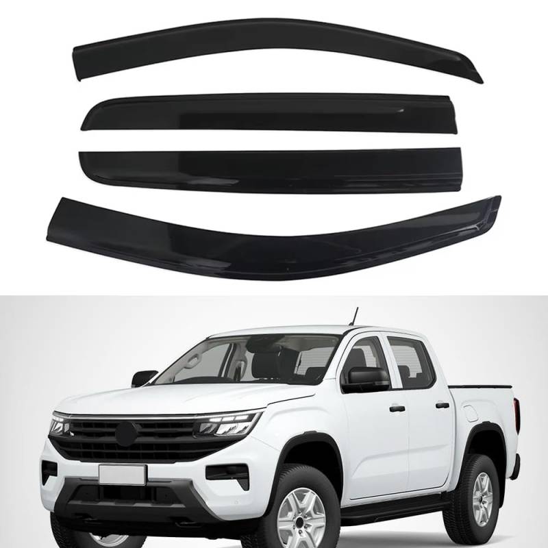 Windabweiser Autofenster für VW Amarok Dual Cab 2023 2024,Car Comfort Windabweiser Regenabweiser Aerodynamisch Regenschutz Integrierte Deflektoren Luftabweiser von ZXCVDF
