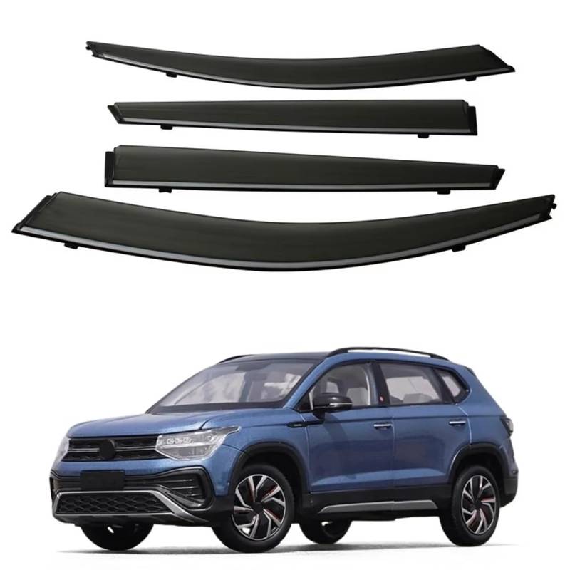 Windabweiser Autofenster für VW Tharu Taos 2018-2022 2023,Car Comfort Windabweiser Regenabweiser Aerodynamisch Regenschutz Integrierte Deflektoren Luftabweiser von ZXCVDF