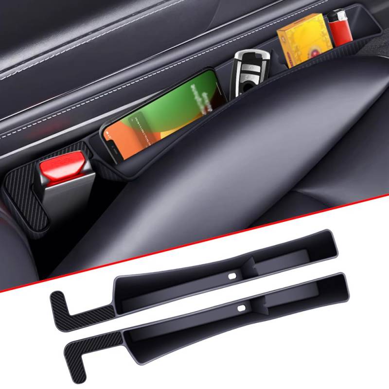 ZXCVDF 2 Stück Autositz-Spaltfüller für Seat Ibiza 5-türer XCELLENCE ab Bj.2018,Autositz Lückenfüller Car Seat Gap Filler Multifunktional Organizer Füllt den Spalt zwischen Sitz & Konsole,A-Black von ZXCVDF