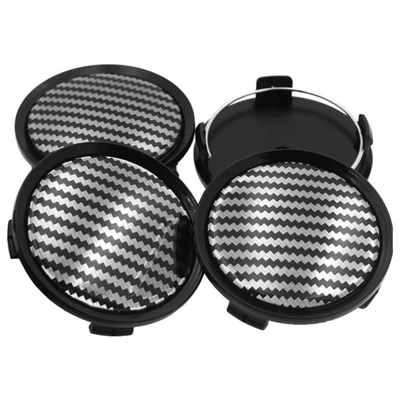 ZXCVDF 4 Stück Nabendeckel 75mm für Mercedes Benz A-klasse W169 | 2004-2012 Radnabenkappen Felgendeckel Nabenkappen Schutzzubehör dekorative Autoreifen-Felgenzubehör,Carbon Fiber von ZXCVDF