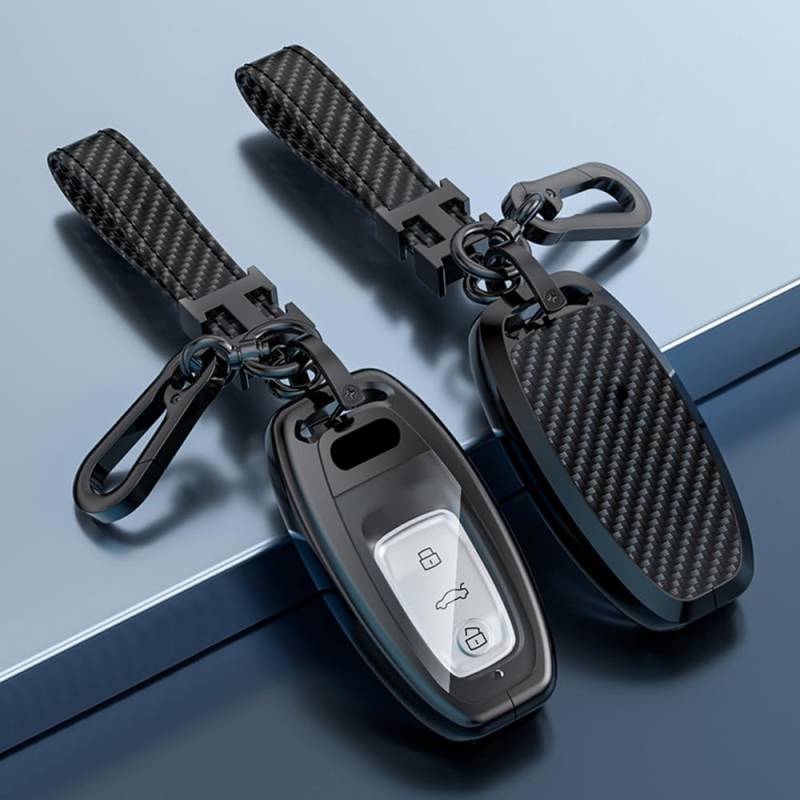 ZXCVDF Autoschlüssel Hülle Schlüssel Hülle für Audi A6 Avant C7 4G I 2011-2018 Schutzhülle für Autoschlüsselabdeckung, Schlüsselbox Cover keyless go Schutz Keyless/Autoschlüssel Tasche,D-Black- von ZXCVDF