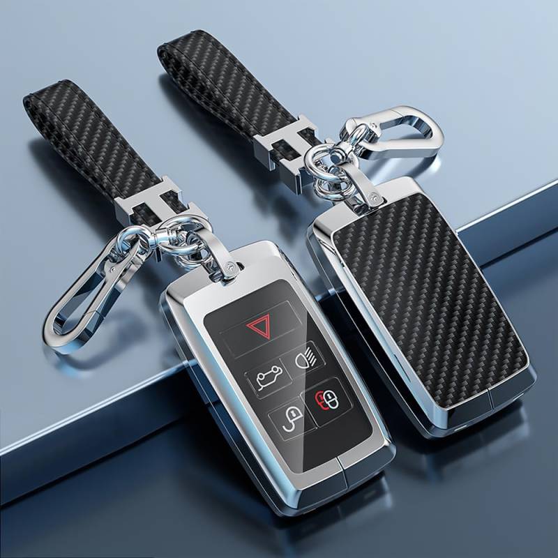 ZXCVDF Autoschlüssel Hülle Schlüssel Hülle für Jaguar XF Sportbrake (X250) Schutzhülle für Autoschlüsselabdeckung, Schlüsselbox Cover keyless go Schutz Keyless/Autoschlüssel Tasche,B-Silver von ZXCVDF
