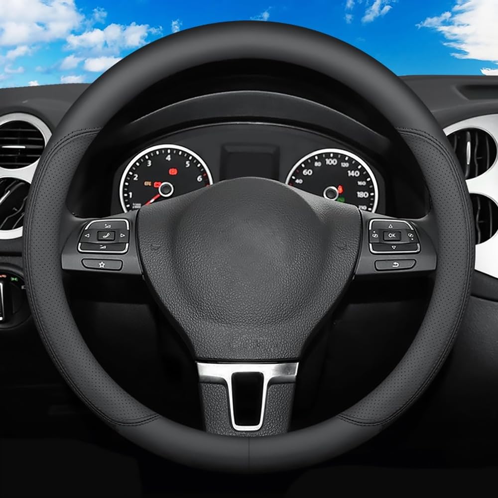 ZXCVDF Lenkradbezug Auto für BMW 2er Gran Tourer 1 (I) F46 I 2015-2022,Mikrofaser Leder Lenkradhülle 37-38cm/15'' Lenkradhülle für Sommer & Winter Anti Rutsch Lenkradabdeckung Lenkradschoner von ZXCVDF