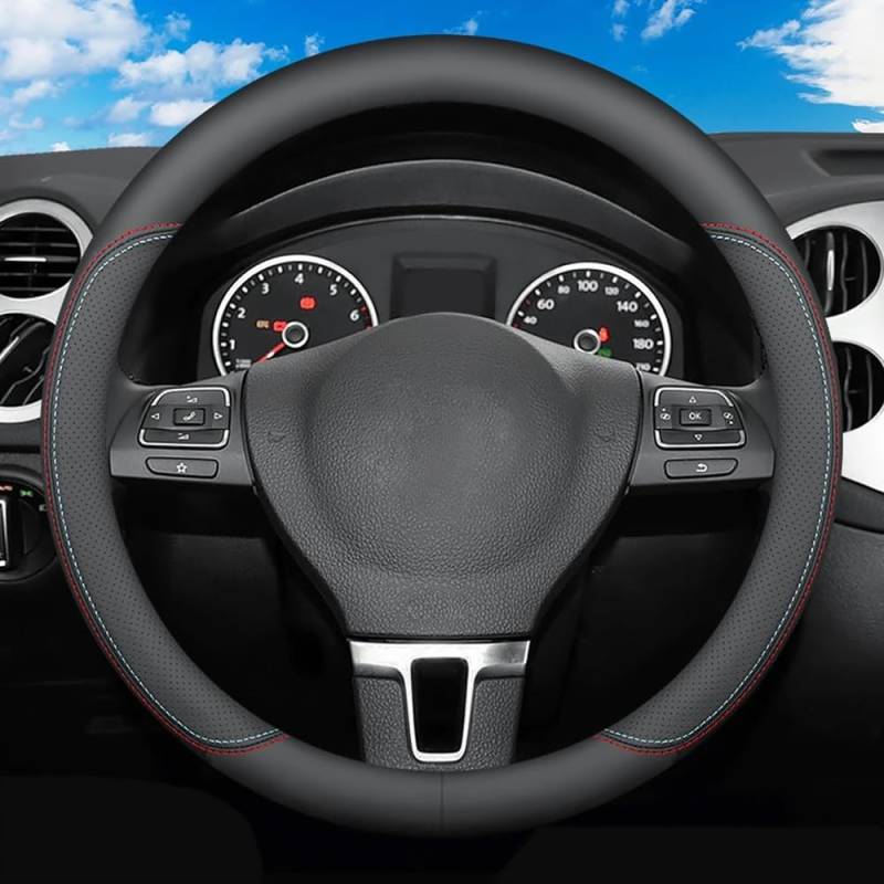ZXCVDF Lenkradbezug Auto für Suzuki Ignis 3 (III) MF I 2016-2024,Mikrofaser Leder Lenkradhülle 37-38cm/15'' Lenkradhülle für Sommer & Winter Anti Rutsch Lenkradabdeckung Lenkradschoner von ZXCVDF