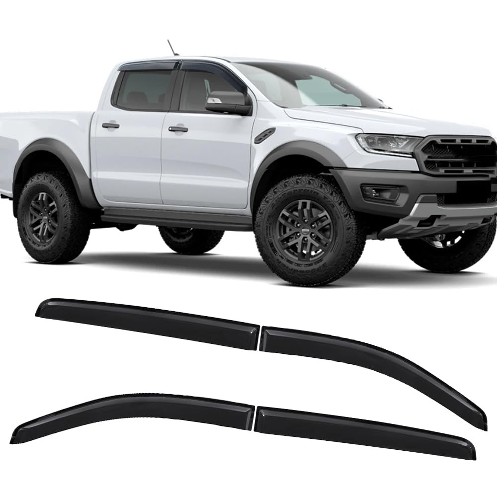 ZXCVDF Windabweiser Autofenster für Ford Ranger Raptor 2015-2022,Car Comfort Windabweiser Regenabweiser Aerodynamisch Regenschutz Integrierte Deflektoren Luftabweiser ZXCVDF Windabweiser Autofenster für Ford Ranger Raptor 2015-2022,Car Comfort Windabweiser Regenabweiser Aerodynamisch Regenschutz Integrierte Deflektoren Luftabweiser von ZXCVDF