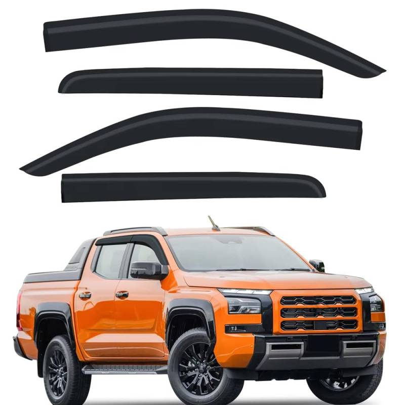 ZXCVDF Windabweiser Autofenster für Mitsubishi Triton L200 2024 2025,Car Comfort Windabweiser Regenabweiser Aerodynamisch Regenschutz Integrierte Deflektoren Luftabweiser von ZXCVDF