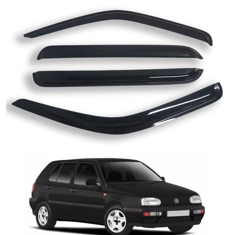 ZXCVDF Windabweiser Autofenster für VW Golf 3 MK3 III HB 1991-1996,Car Comfort Windabweiser Regenabweiser Aerodynamisch Regenschutz Integrierte Deflektoren Luftabweiser von ZXCVDF