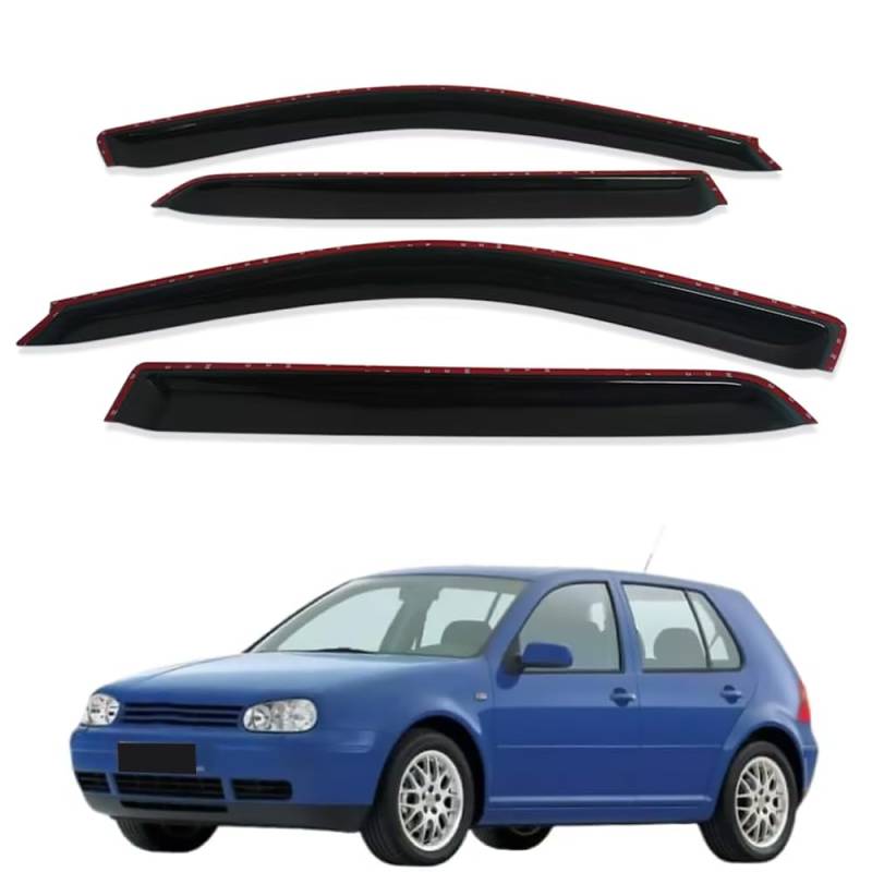 ZXCVDF Windabweiser Autofenster für VW Golf 4 MK4 Hatchback 1997-2003,Car Comfort Windabweiser Regenabweiser Aerodynamisch Regenschutz Integrierte Deflektoren Luftabweiser von ZXCVDF